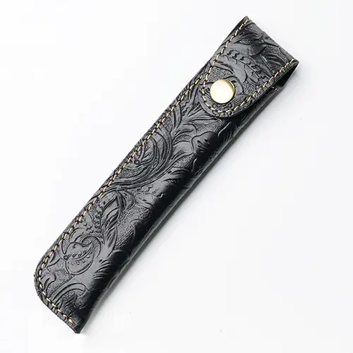  Crazy Horse Leather Pen Case with Snap Button – Premium Vintage Leather Accessory